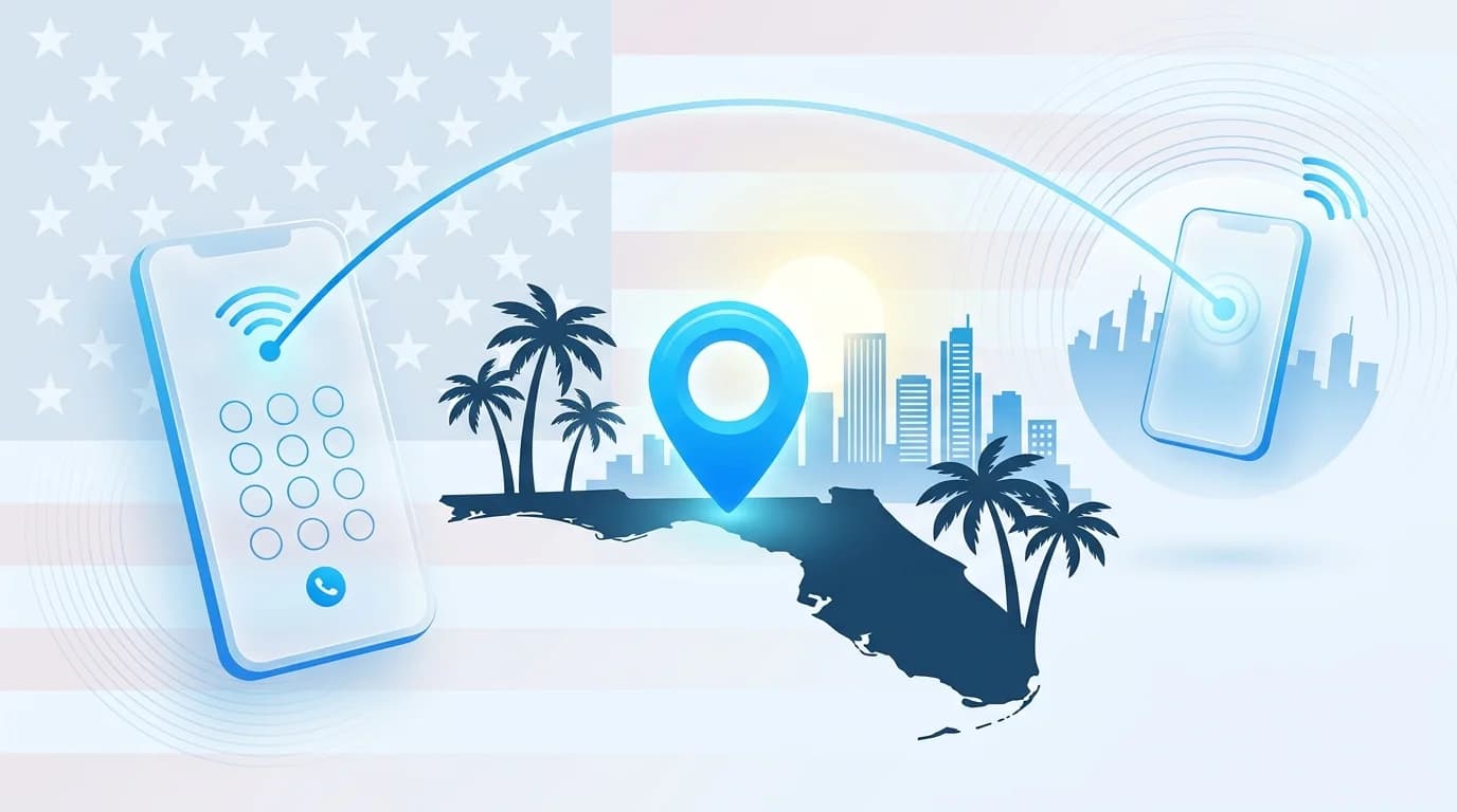 Get a Florida phone number, forwarded to your own phone anywhere