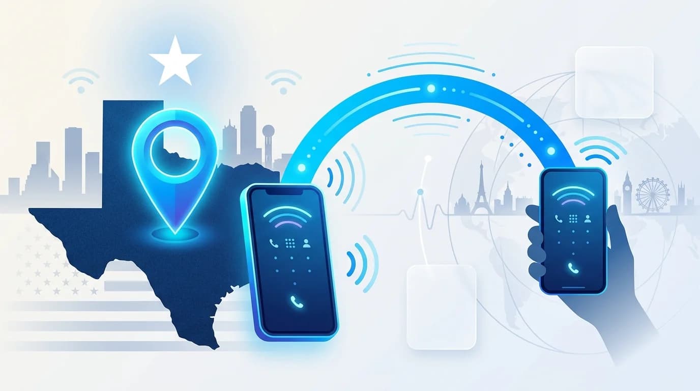 Get a Texas phone number, forwarded to your own phone anywhere