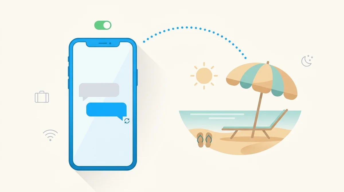An iPhone answering a text by itself while its owner is at the beach