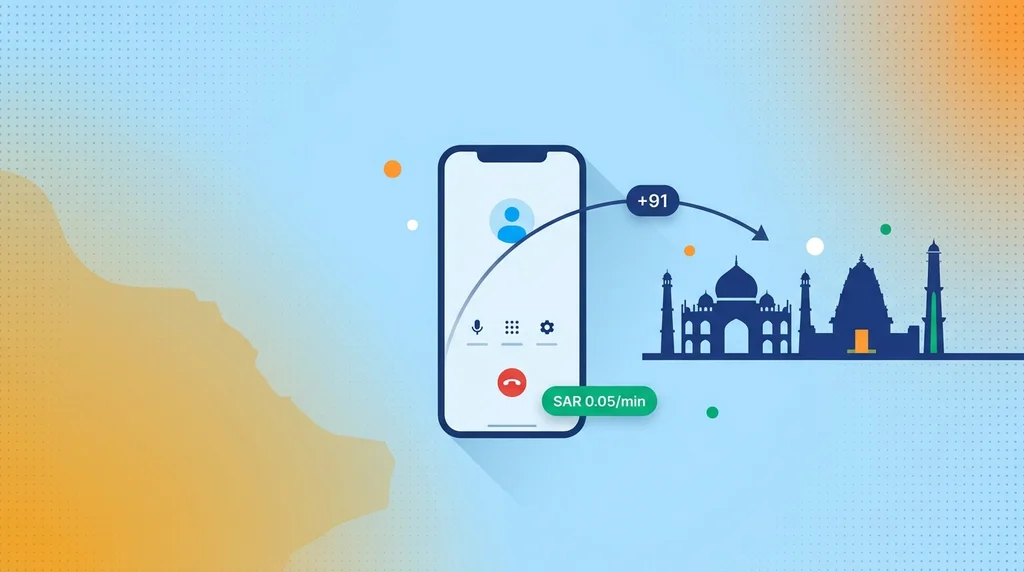 Call India from Saudi Arabia 2026 — STC Sawa India 0.05 SAR/min, WhatsApp unblocked since 2017