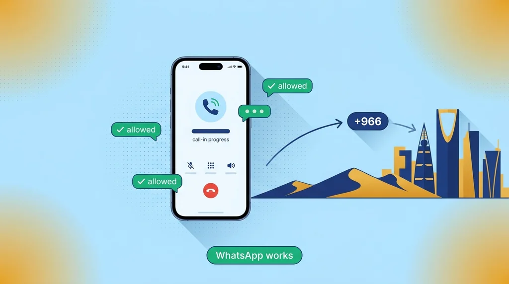 Free call in Saudi Arabia 2026 — WhatsApp unblocked since 2017, STC Sawa, Mobily, Zain