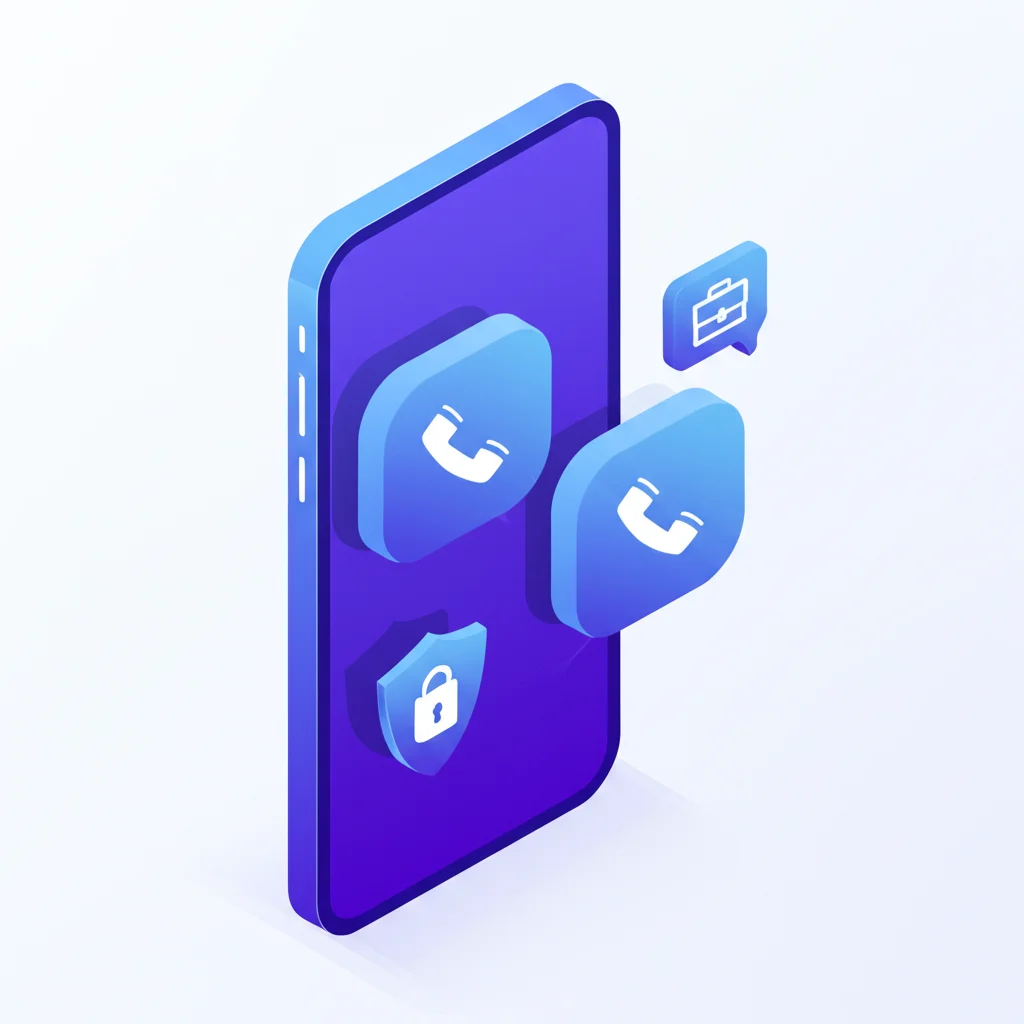 Second phone number app illustration showing dual numbers on one device
