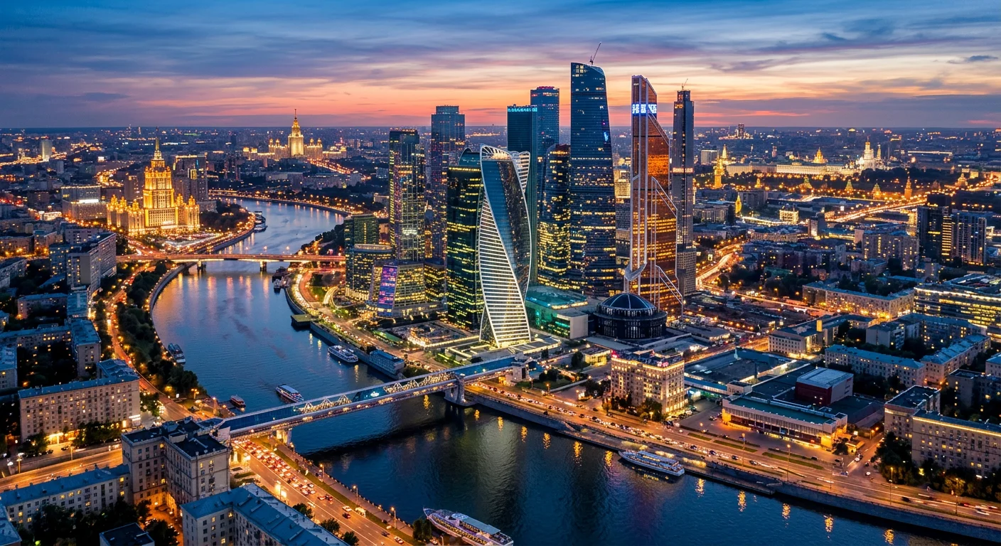 Moscow cityscape featuring historic architecture and the Kremlin, representing Moscow area code 495