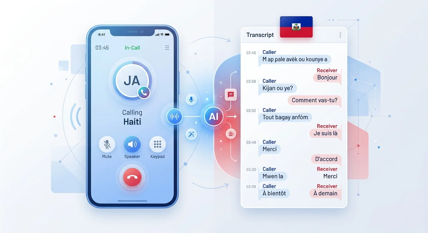 AI call transcription and summary feature