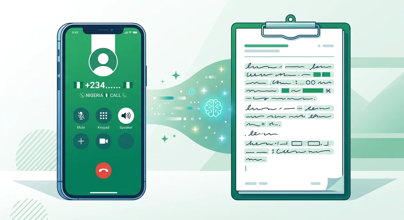 AI call transcription and summary feature